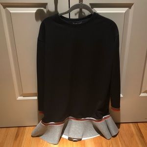 black Zara dress with orange and gray detail